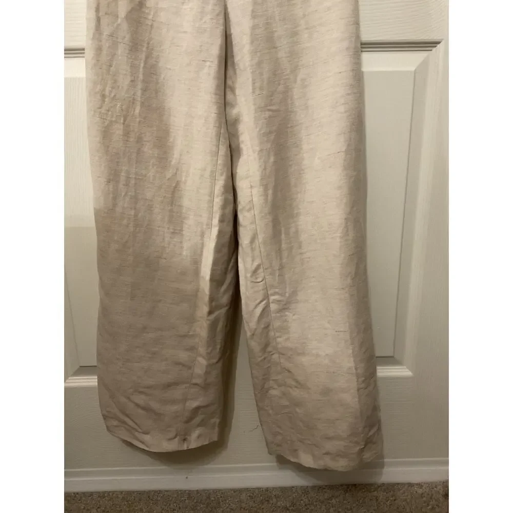 Aritzia Wilfred CruiseLinen Upscale Jumpsuit Natural Ecru Linen Lyocell, sz 4
